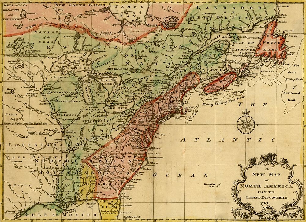 North America 1763 art print by Vintage Maps for $57.95 CAD