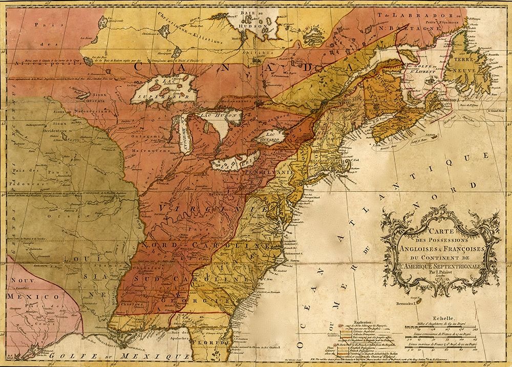 English and French Possessions in North America 1763 art print by Vintage Maps for $57.95 CAD