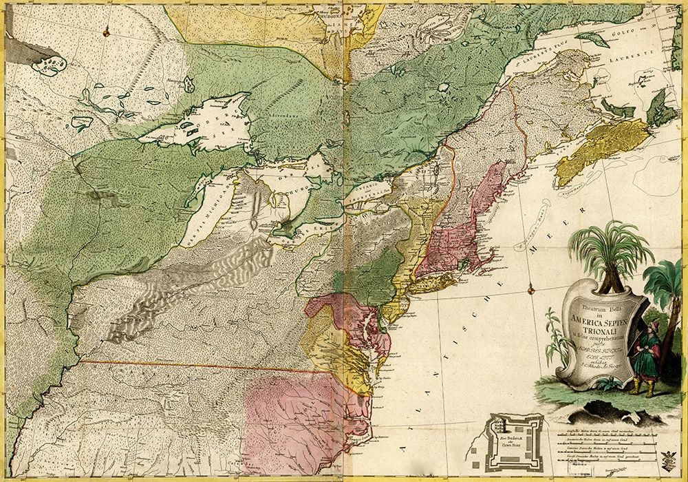 Theatre of War in North America 1755 art print by Vintage Maps for $57.95 CAD