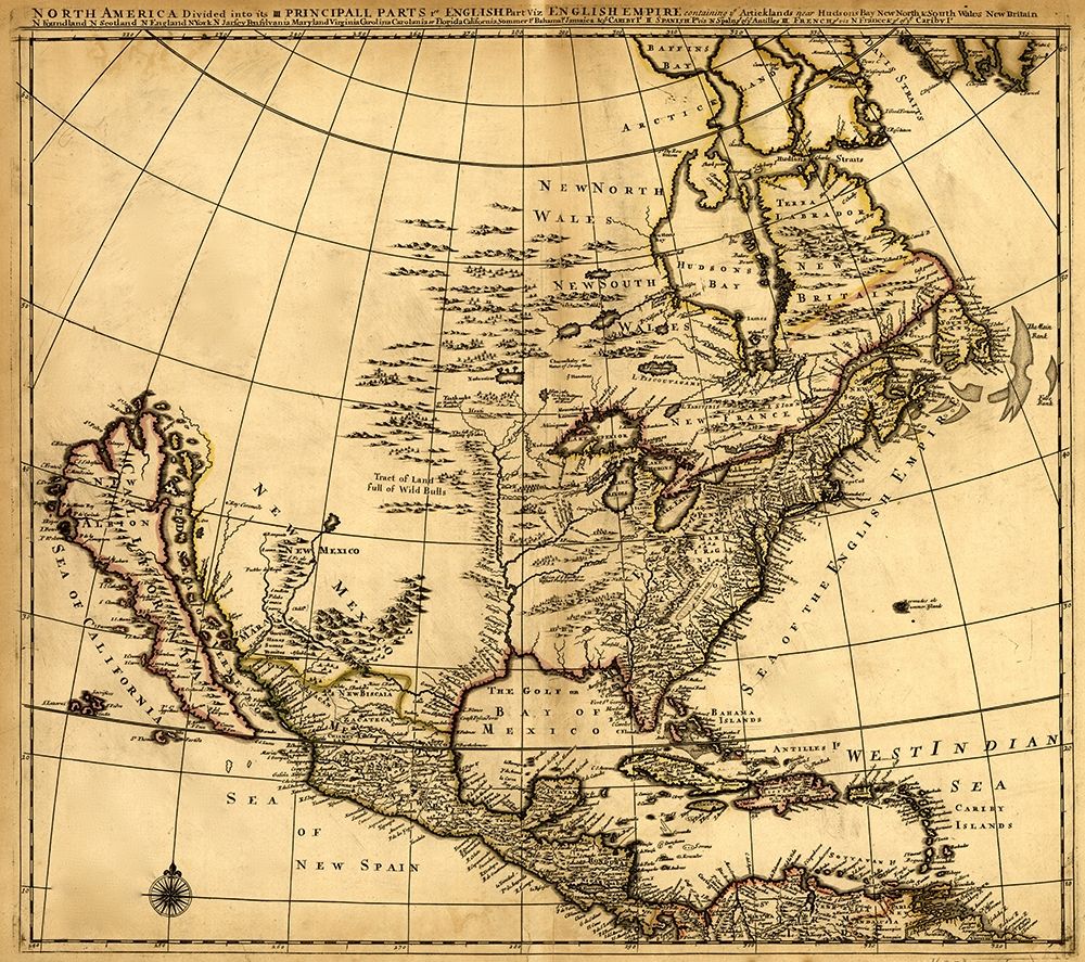 North America Divided into it 3 Principal Parts art print by Vintage Maps for $57.95 CAD