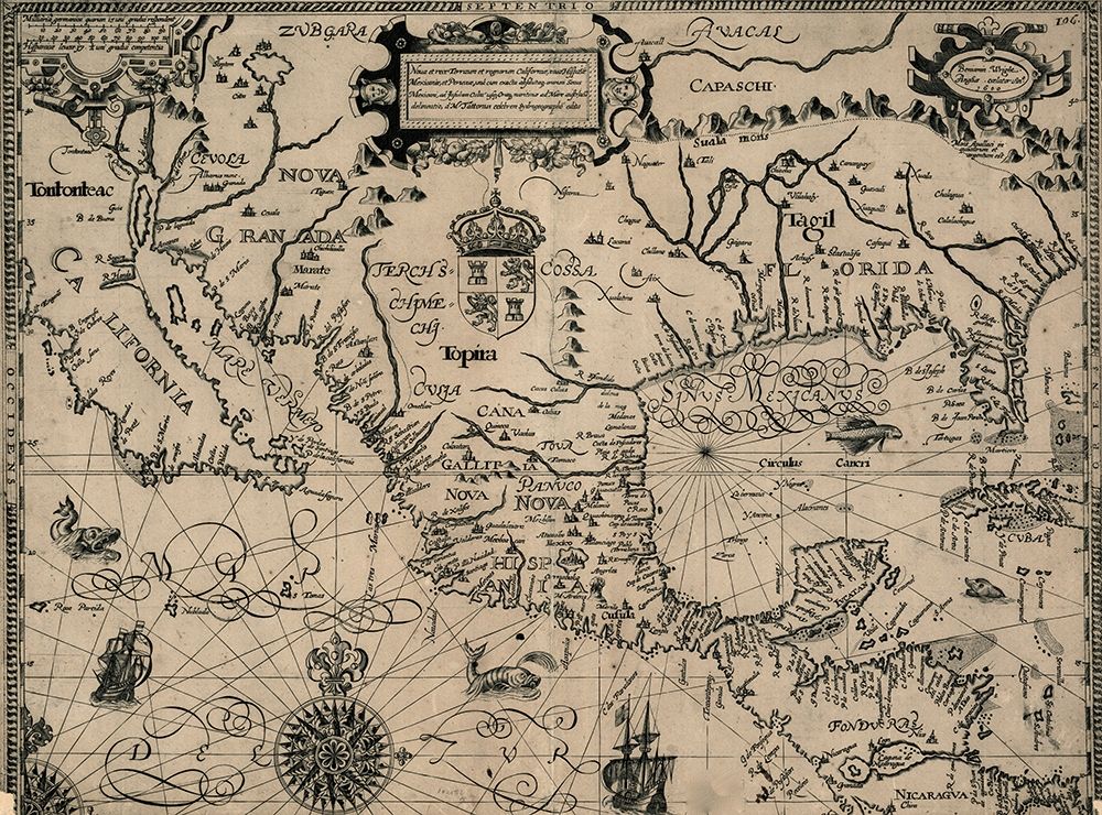 New World over which Spain Governs art print by Vintage Maps for $57.95 CAD