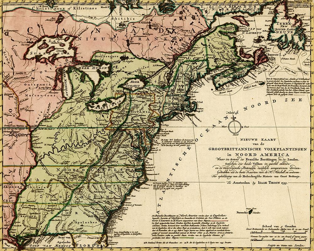 Great Britain and French Settlements in North America art print by Vintage Maps for $57.95 CAD