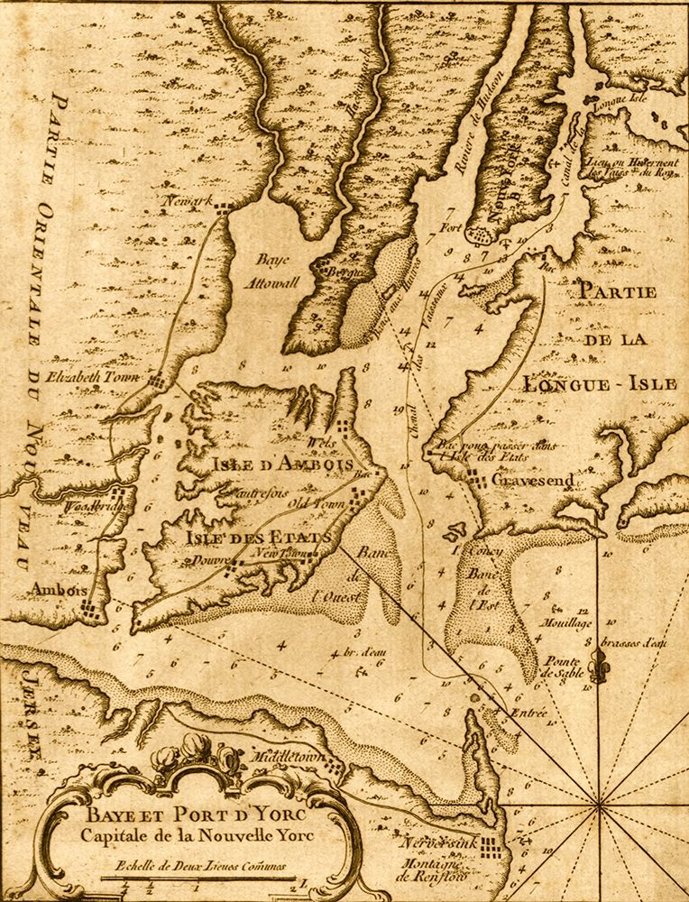 French Map of New York-Islands and Harbor art print by Vintage Maps for $57.95 CAD