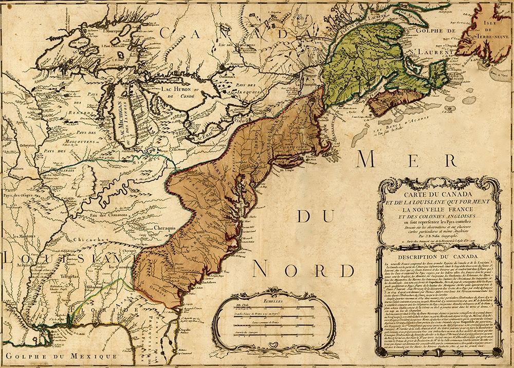 Canada to Louisiana-Eastern USA 1756 art print by Vintage Maps for $57.95 CAD