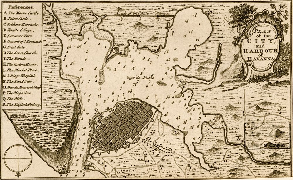 Havana Cuba City Plan 1701 art print by Vintage Maps for $57.95 CAD