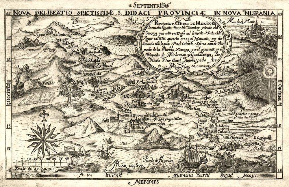 Mexico in 1682 pictorially art print by Vintage Maps for $57.95 CAD