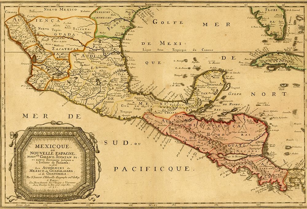 Mexico New Spain 1656 art print by Vintage Maps for $57.95 CAD