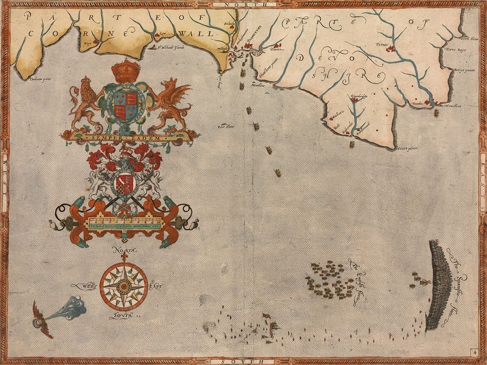 Spanish Expeditions to Invade England 1598 art print by Vintage Maps for $57.95 CAD
