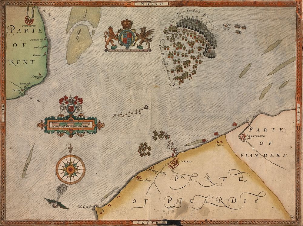 Spanish Expeditions to Invade England 1601 art print by Vintage Maps for $57.95 CAD