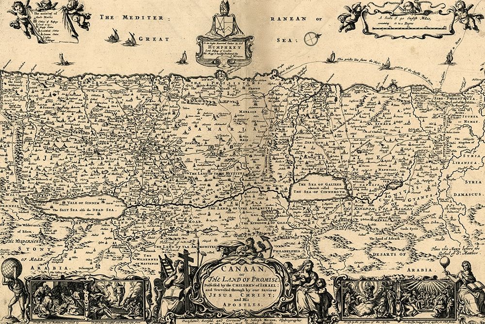 Canaan The Land of Promise 1700 art print by Vintage Maps for $57.95 CAD