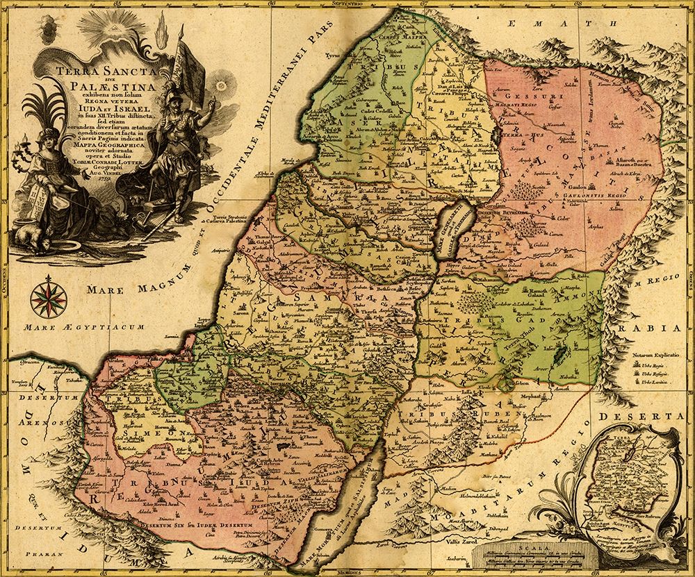 Israel during the Reign of Kings and the Twelve Tribes art print by Vintage Maps for $57.95 CAD