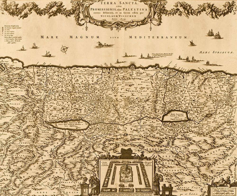 Israel and Solomons Temple art print by Vintage Maps for $57.95 CAD