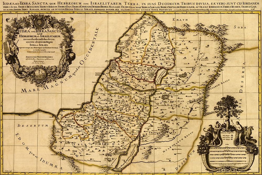 Israel Land of the Hebrew and Jews art print by Vintage Maps for $57.95 CAD