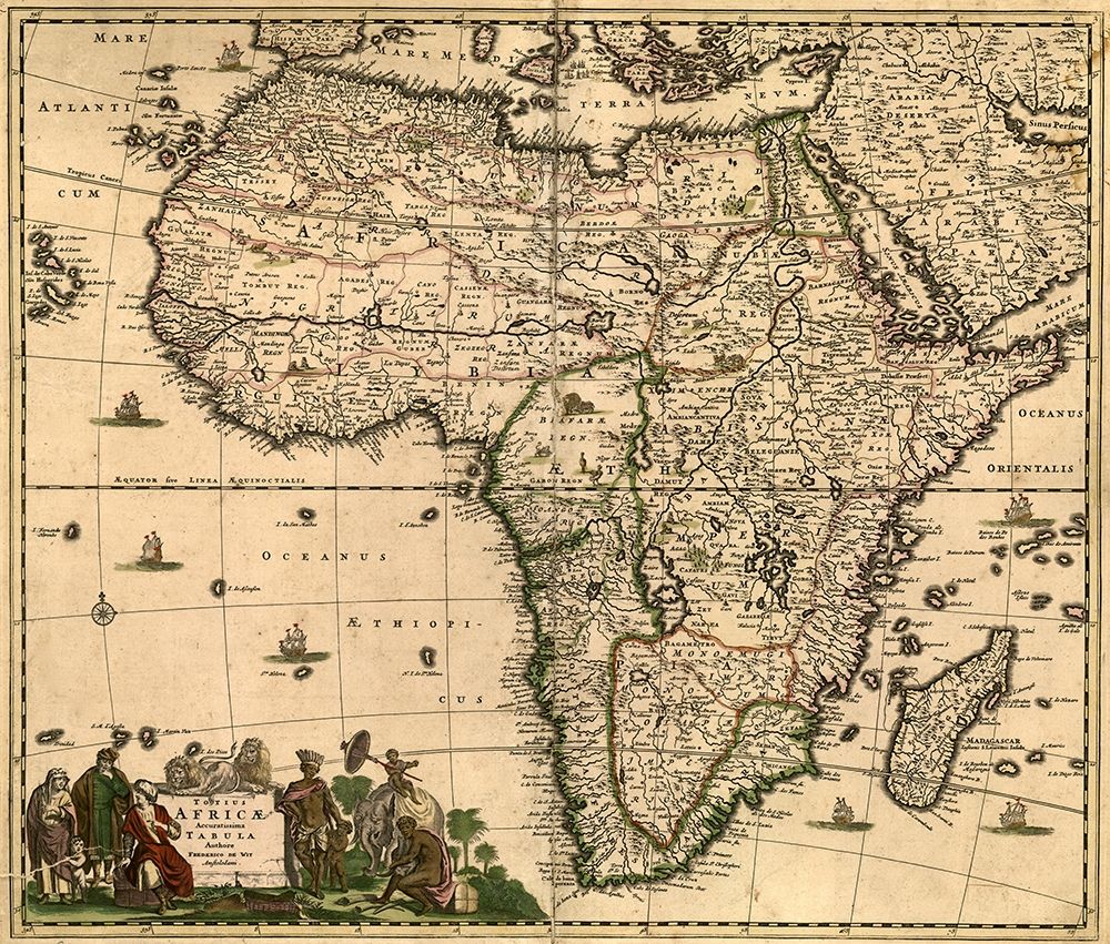 Africa 1740 art print by Vintage Maps for $57.95 CAD