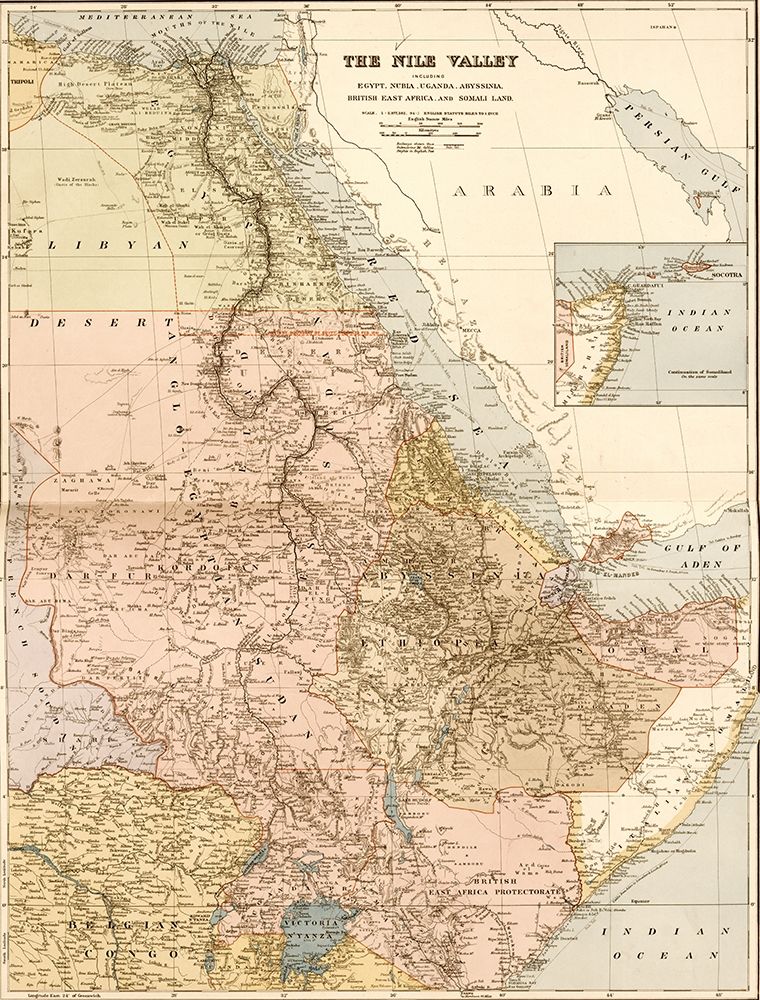 Nile River Valley 1910 art print by Vintage Maps for $57.95 CAD