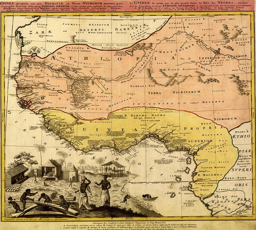 Guinee and Black Africa art print by Vintage Maps for $57.95 CAD