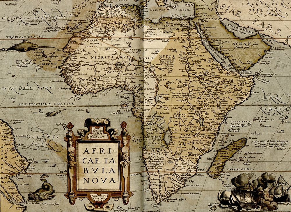 Ortelius Africa 1579 art print by Vintage Maps for $57.95 CAD