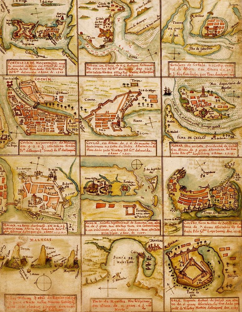 Ports and islands in East Africa and The Coast of India 1630 art print by Vintage Maps for $57.95 CAD