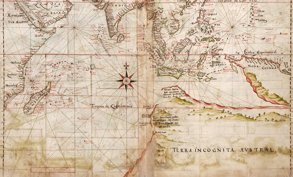 Navigational Map of the Indian Ocean 1630 art print by Vintage Maps for $57.95 CAD