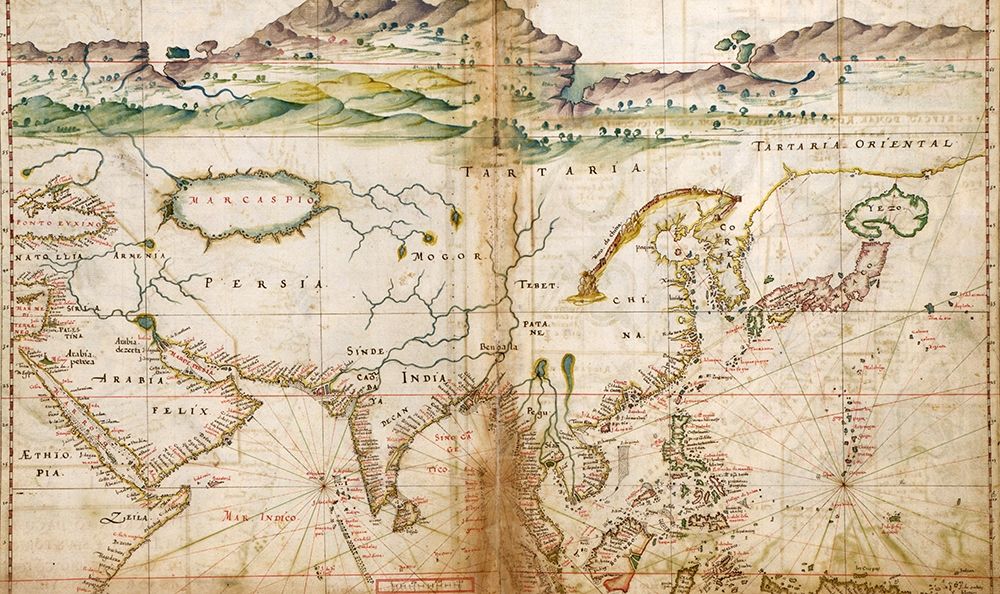 Asia 1630 by the Portuguese art print by Vintage Maps for $57.95 CAD