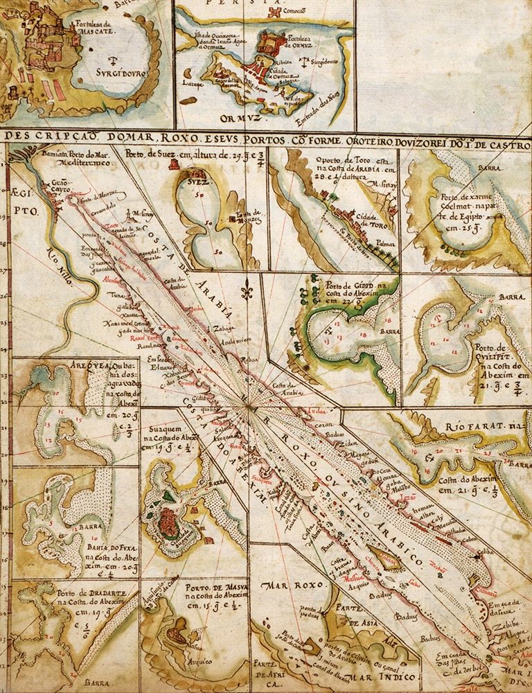 Portuguese Map of the Red Sea and The Middle east 1630 art print by Vintage Maps for $57.95 CAD