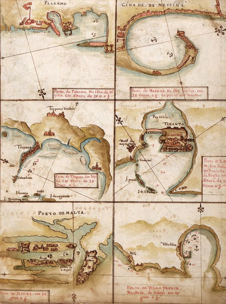 Portuguese maps of the Mediterranean 1630 art print by Vintage Maps for $57.95 CAD