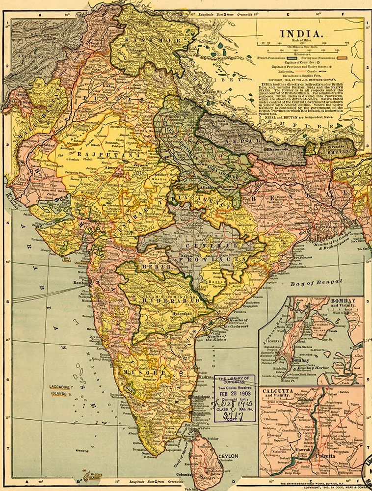 India 1903 art print by Vintage Maps for $57.95 CAD