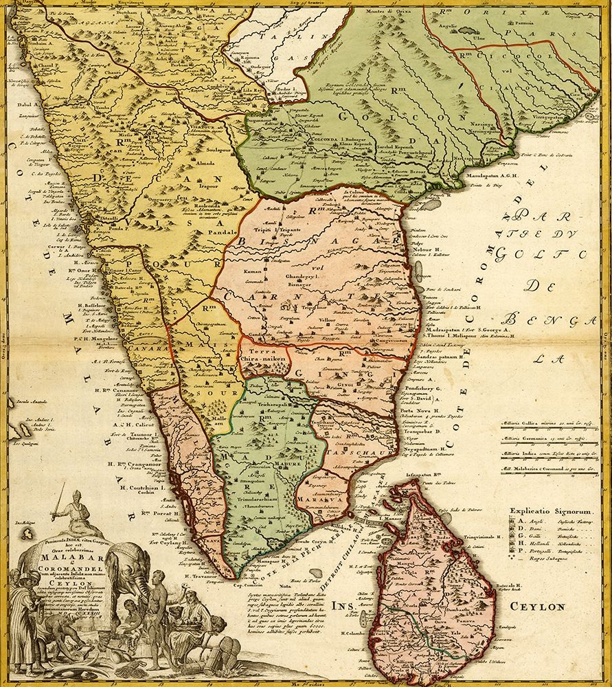 India Ceylon and The Malabar Coast art print by Vintage Maps for $57.95 CAD