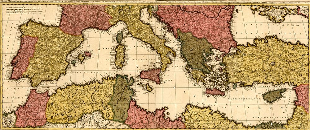 Mediterranean Sea 1695 art print by Vintage Maps for $57.95 CAD