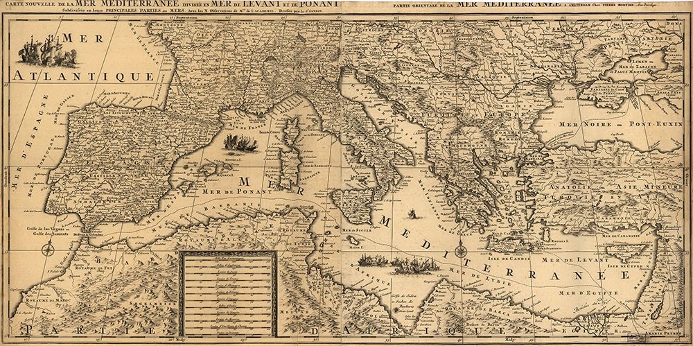 Mediterranean Sea 1680 art print by Vintage Maps for $57.95 CAD