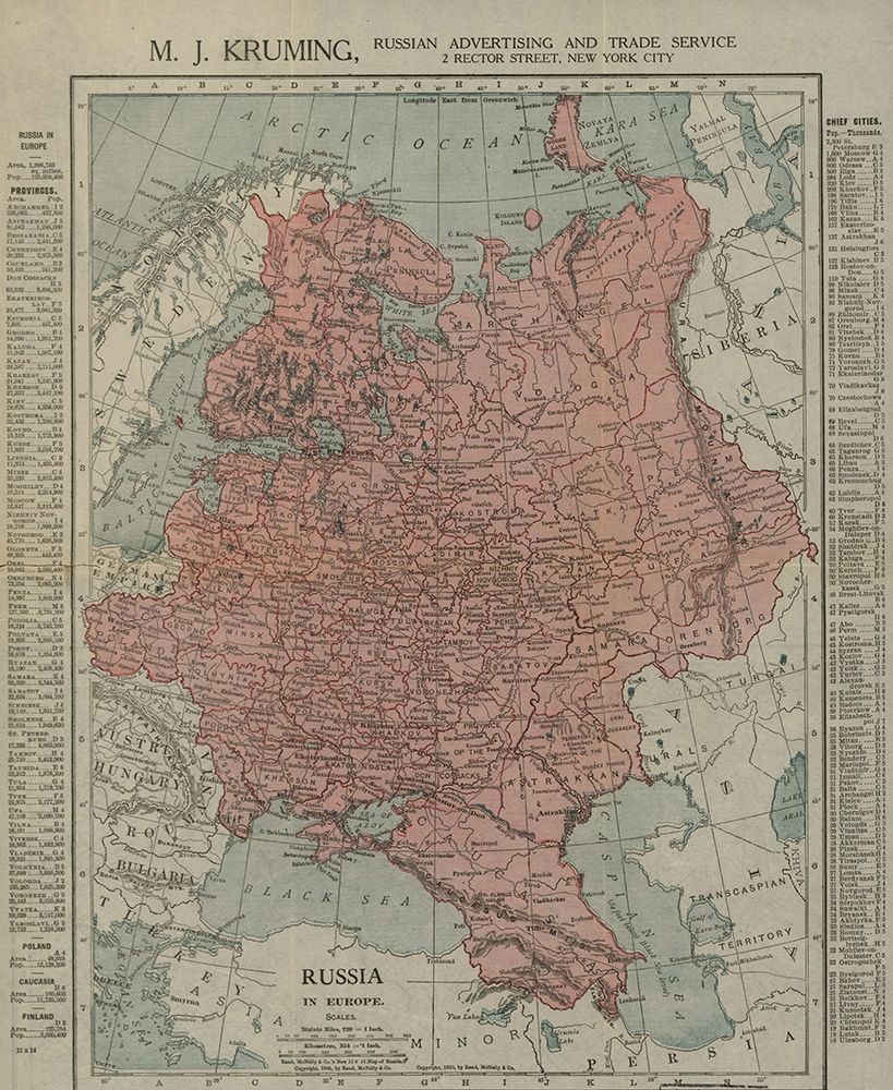Russian Empire 1913 art print by Vintage Maps for $57.95 CAD