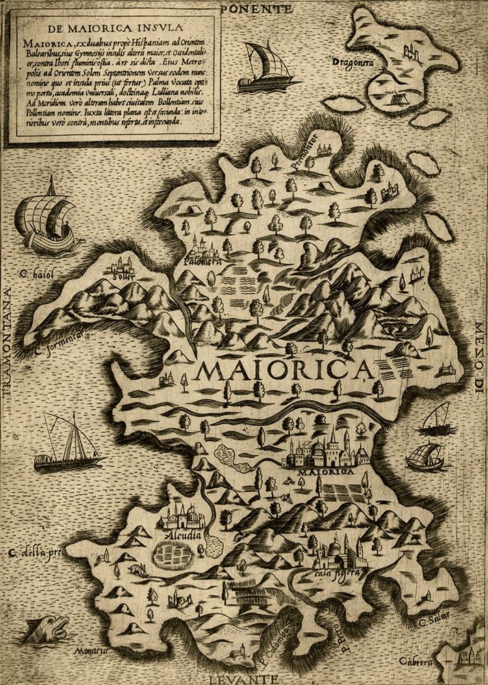 Island of Maiorca 1568 art print by Vintage Maps for $57.95 CAD