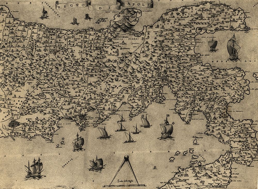 Naples 1568 art print by Vintage Maps for $57.95 CAD