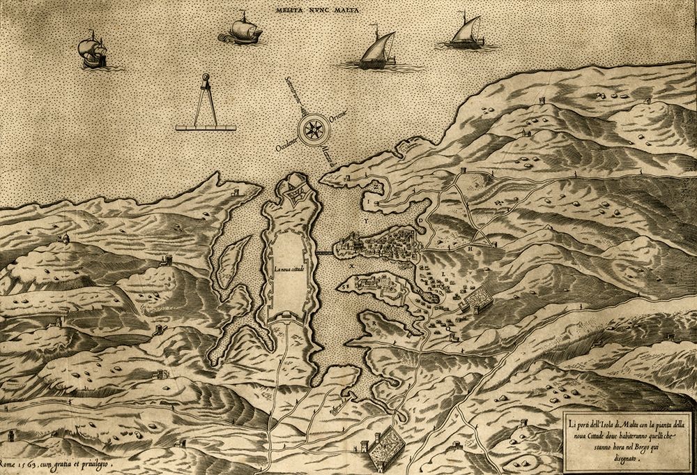 Island of Malta 1563 art print by Vintage Maps for $57.95 CAD