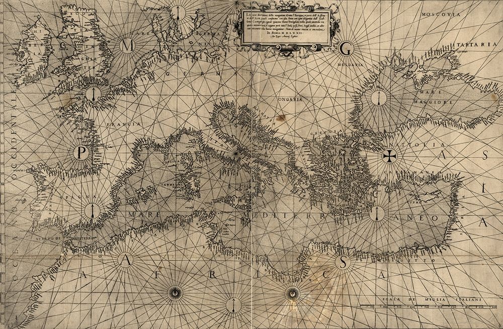 Europe in 1572 art print by Vintage Maps for $57.95 CAD