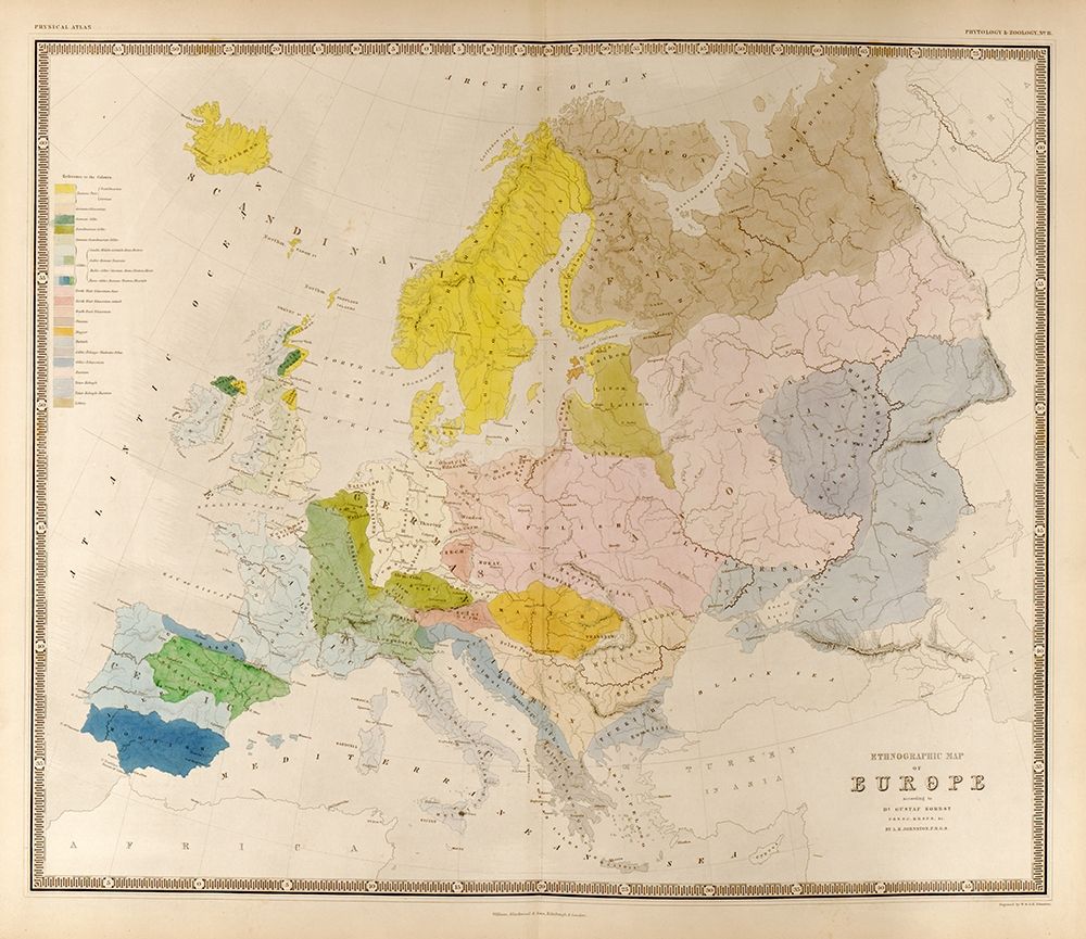 Ethnographic Map of Europe art print by Vintage Maps for $57.95 CAD