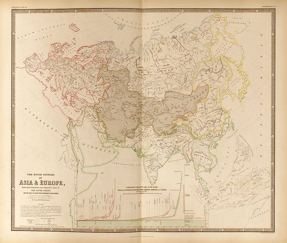 River Systems of Asia and Europe art print by Vintage Maps for $57.95 CAD