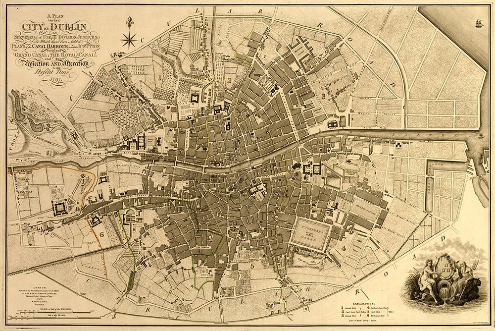 Ireland Dublin 1791 art print by Vintage Maps for $57.95 CAD