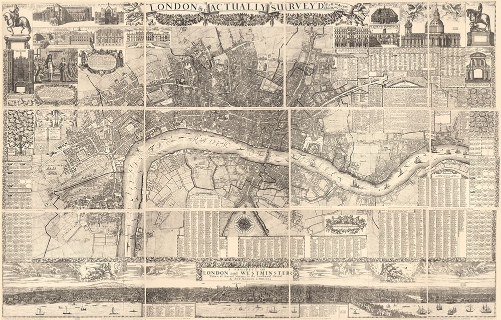London England 1682 art print by Vintage Maps for $57.95 CAD