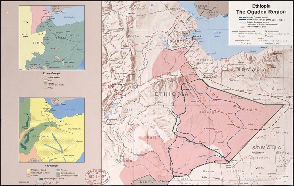 Ethiopia the Ogaden Region art print by Vintage Maps for $57.95 CAD