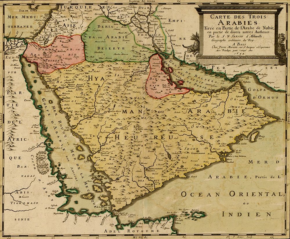 Three Arabias 1654 art print by Vintage Maps for $57.95 CAD