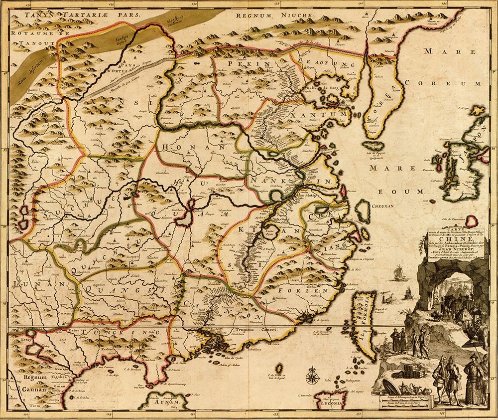 China 1700 art print by Vintage Maps for $57.95 CAD