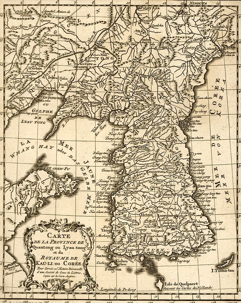 Korea 1750 art print by Vintage Maps for $57.95 CAD