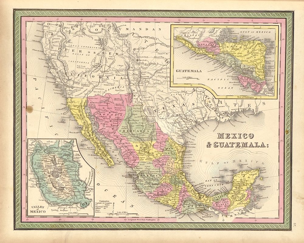 Mexico and Guatemala 1849 art print by Vintage Maps for $57.95 CAD