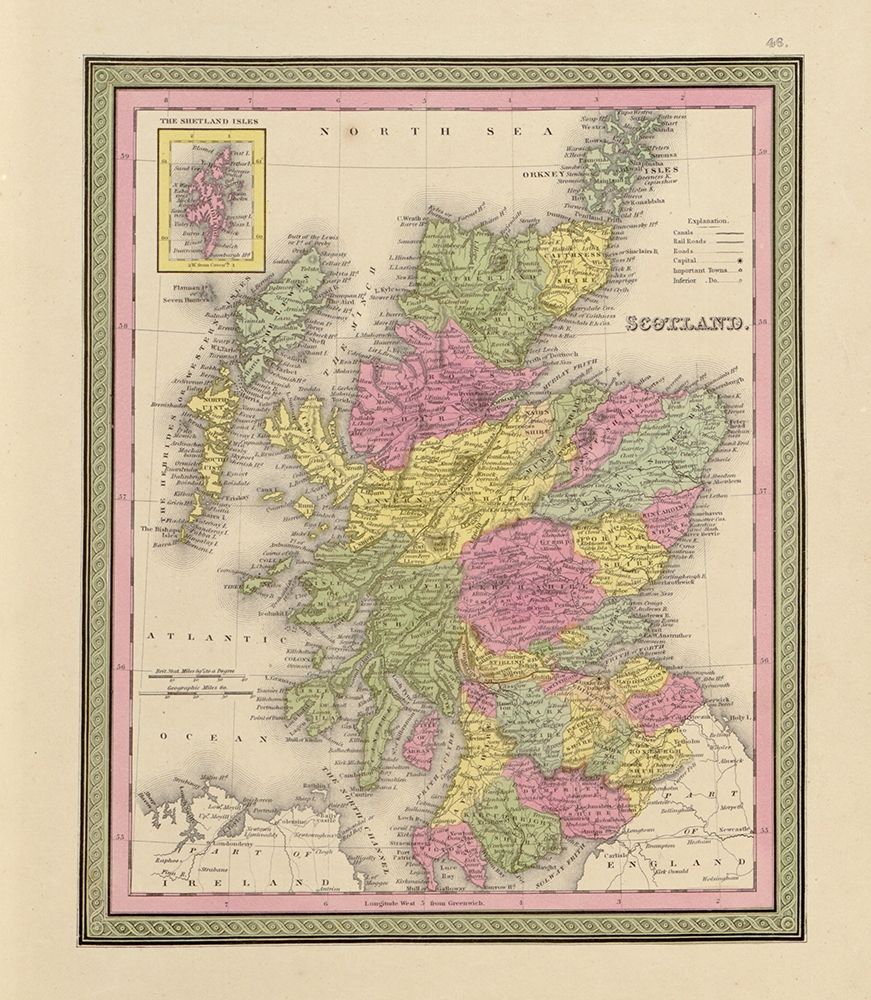Scotland 1849 art print by Vintage Maps for $57.95 CAD