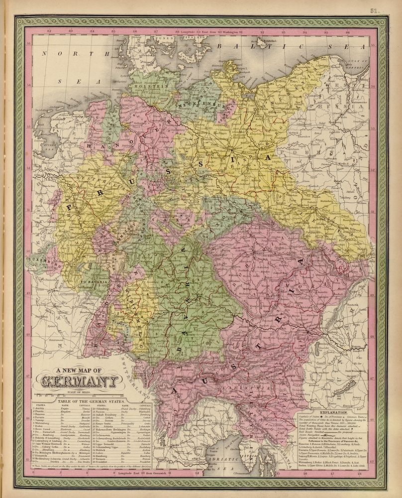 Germany 1849 art print by Vintage Maps for $57.95 CAD