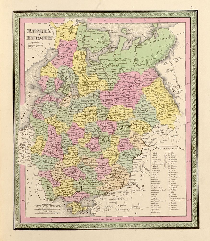 Russia in Europe 1849 art print by Vintage Maps for $57.95 CAD