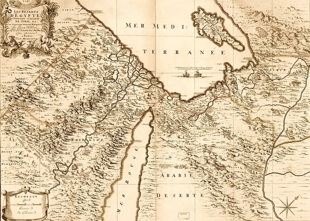 Deserts of Egypt art print by Vintage Maps for $57.95 CAD