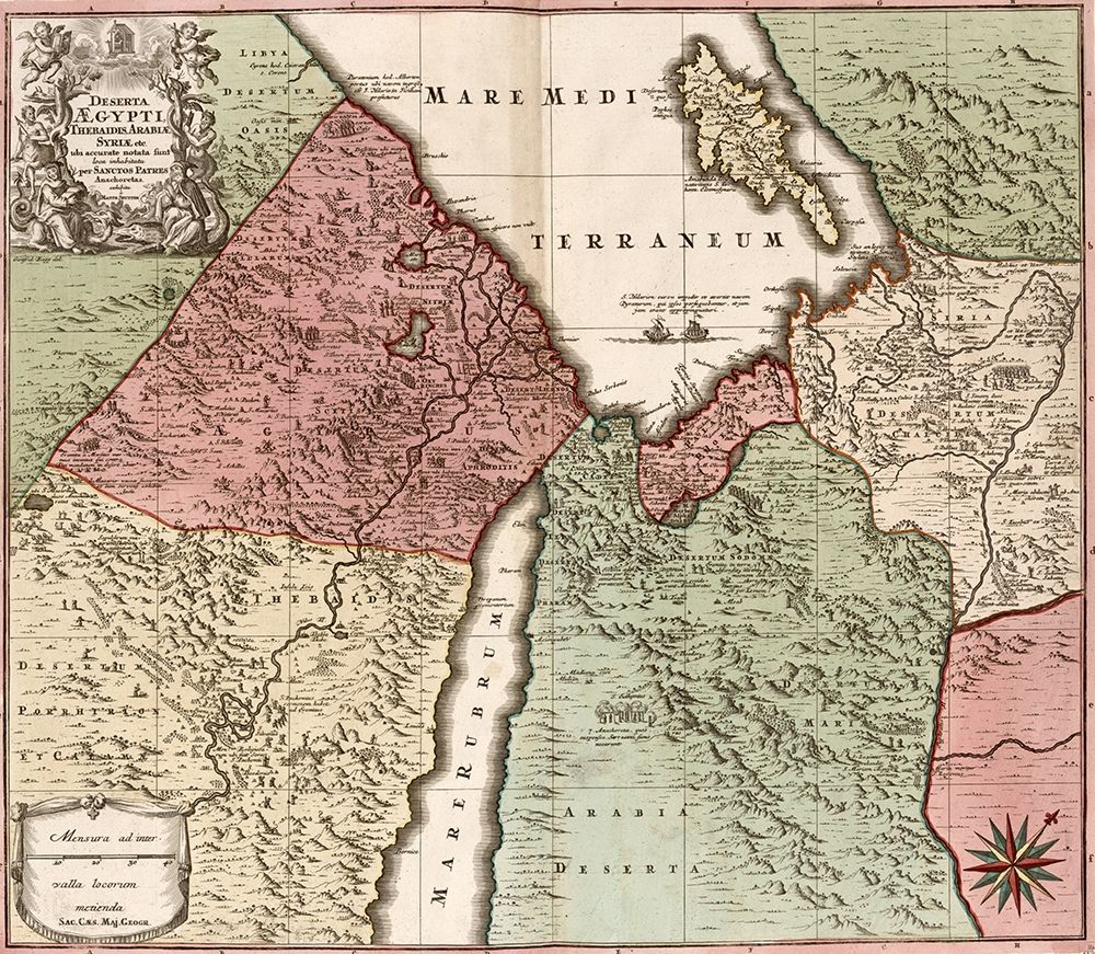 Egypt Syria and Arabia 1700 art print by Vintage Maps for $57.95 CAD