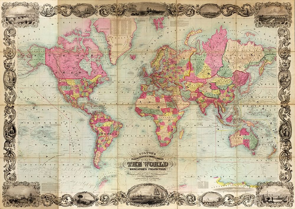 World Map 1705 art print by Vintage Maps for $57.95 CAD